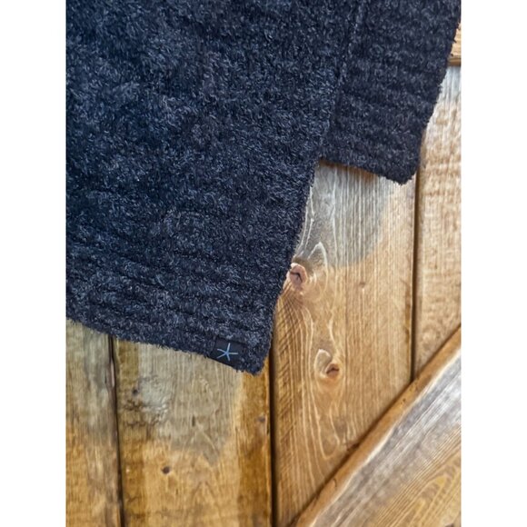 Barefoot Dreams CozyChic Lite Asymmetrical Poncho Gray One Size Soft Knit Blend - Picture 3 of 4